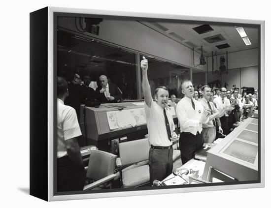 Apollo 13 Flight Directors Applaud the Successful Splashdown of the Command Module-null-Framed Stretched Canvas