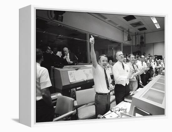 Apollo 13 Flight Directors Applaud the Successful Splashdown of the Command Module-null-Framed Stretched Canvas