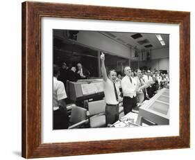 Apollo 13 Flight Directors Applaud the Successful Splashdown of the Command Module-null-Framed Photo