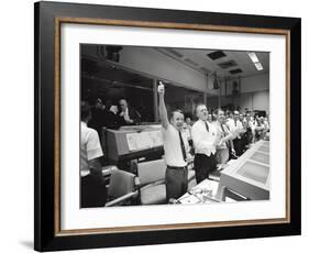 Apollo 13 Flight Directors Applaud the Successful Splashdown of the Command Module-null-Framed Photo