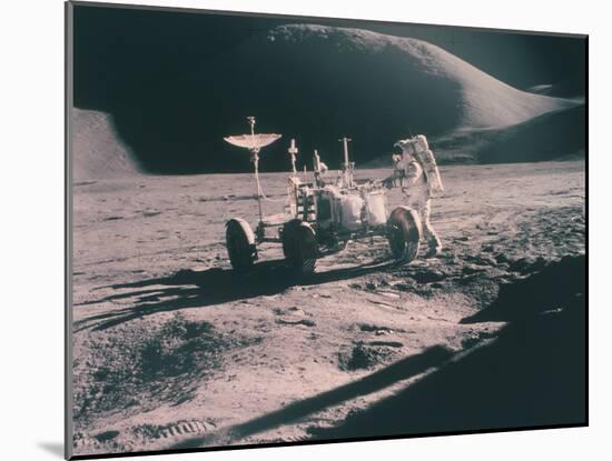Apollo 15 Astronaut James Irwin with the Lunar Rover, August 1971-null-Mounted Photographic Print