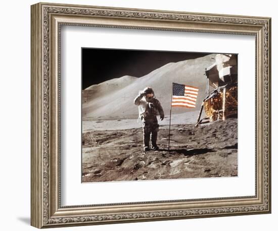 Apollo 15 Moonwalk 1971--Framed Photographic Print