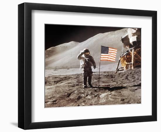 Apollo 15 Moonwalk 1971-null-Framed Photographic Print