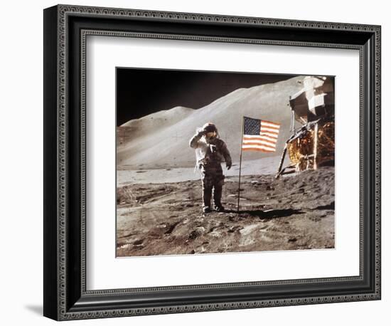 Apollo 15 Moonwalk 1971--Framed Photographic Print