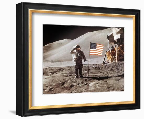 Apollo 15 Moonwalk 1971--Framed Photographic Print