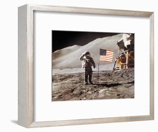 Apollo 15 Moonwalk 1971-null-Framed Photographic Print