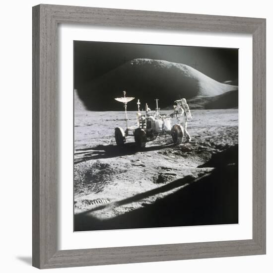 Apollo 15 Moonwalk 1971-null-Framed Photographic Print