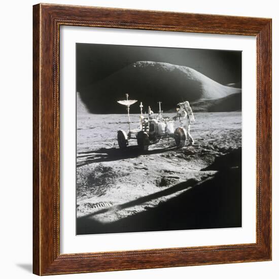 Apollo 15 Moonwalk 1971-null-Framed Photographic Print