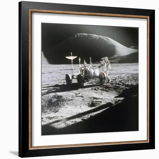 Apollo 15 Moonwalk 1971-null-Framed Photographic Print