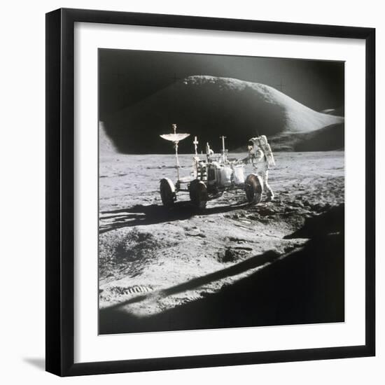 Apollo 15 Moonwalk 1971-null-Framed Photographic Print