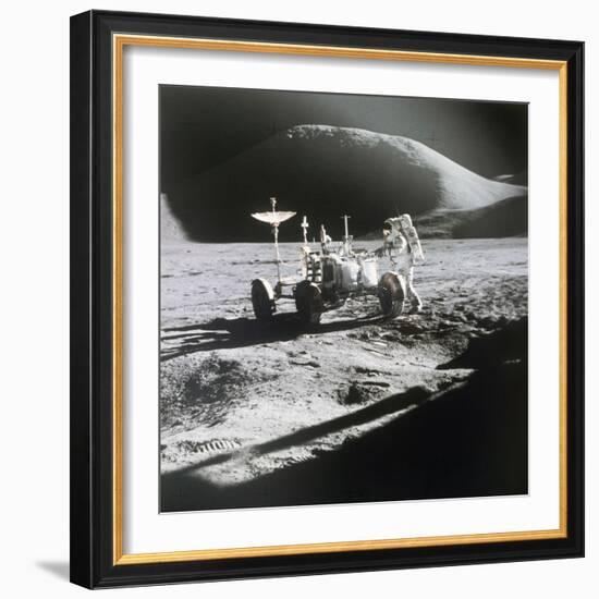 Apollo 15 Moonwalk 1971-null-Framed Photographic Print