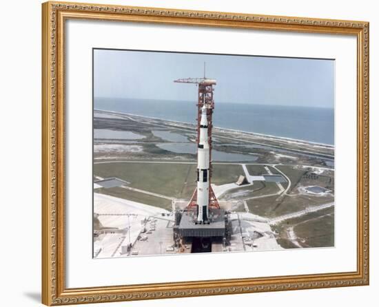 Apollo 15 on the Launch Pad at Kennedy Space Center, Florida, USA, 1971-null-Framed Photographic Print