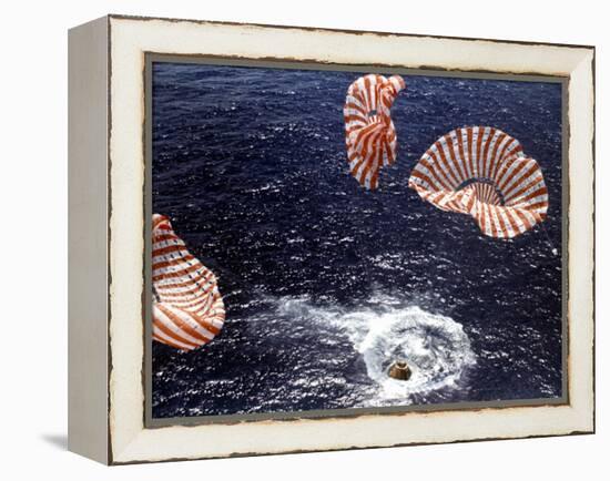 Apollo 15 Splashing Down in Pacific Ocean W. Parachutes Trailing Behind-null-Framed Premier Image Canvas