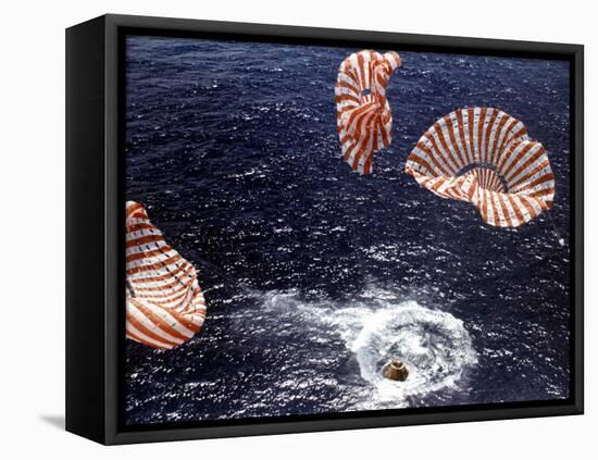 Apollo 15 Splashing Down in Pacific Ocean W. Parachutes Trailing Behind-null-Framed Premier Image Canvas