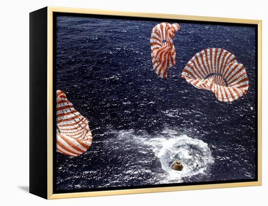 Apollo 15 Splashing Down in Pacific Ocean W. Parachutes Trailing Behind-null-Framed Premier Image Canvas