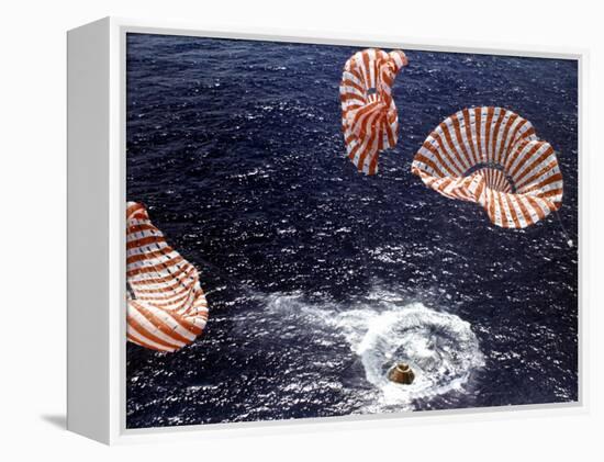 Apollo 15 Splashing Down in Pacific Ocean W. Parachutes Trailing Behind-null-Framed Premier Image Canvas