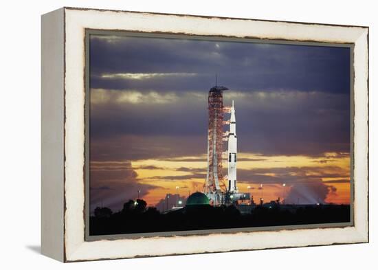 Apollo 17 and Launch Pad with Sunrise-null-Framed Premier Image Canvas