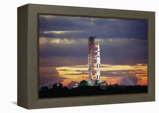 Apollo 17 and Launch Pad with Sunrise-null-Framed Premier Image Canvas