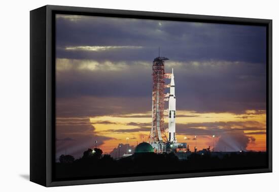 Apollo 17 and Launch Pad with Sunrise-null-Framed Premier Image Canvas