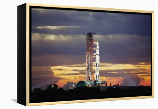 Apollo 17 and Launch Pad with Sunrise-null-Framed Premier Image Canvas