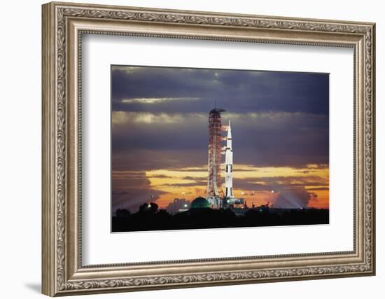 Apollo 17 and Launch Pad with Sunrise-null-Framed Photographic Print