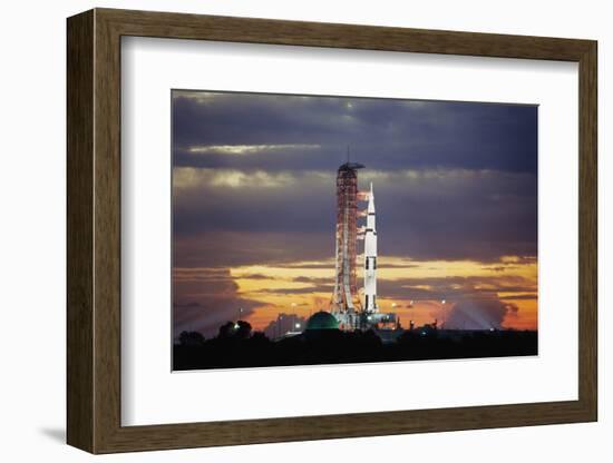 Apollo 17 and Launch Pad with Sunrise-null-Framed Photographic Print