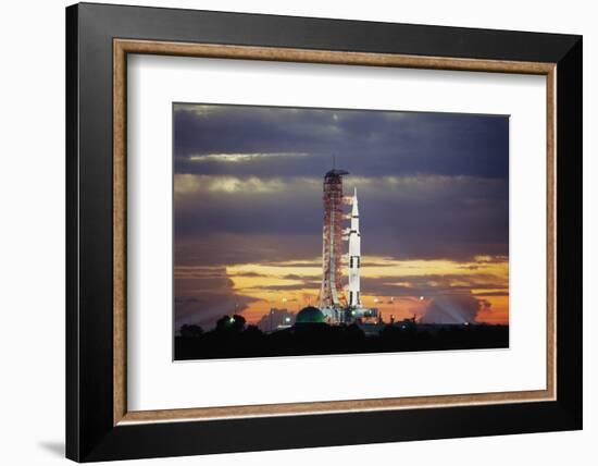 Apollo 17 and Launch Pad with Sunrise-null-Framed Photographic Print