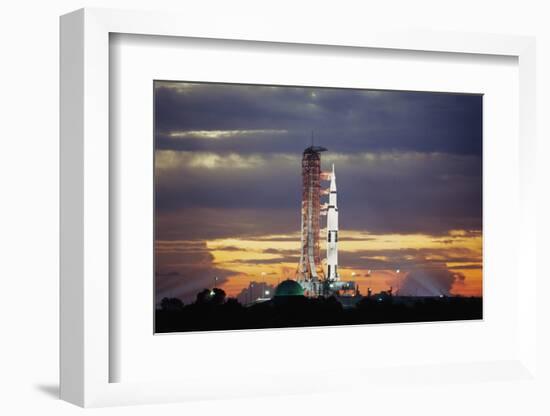 Apollo 17 and Launch Pad with Sunrise-null-Framed Photographic Print