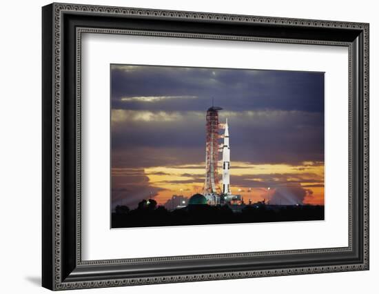 Apollo 17 and Launch Pad with Sunrise-null-Framed Photographic Print