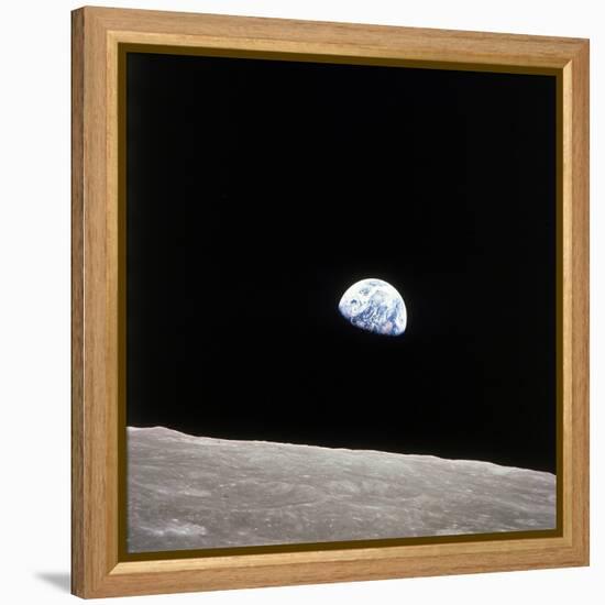 Apollo 8 View of Earth Rise over the Moon-null-Framed Premier Image Canvas