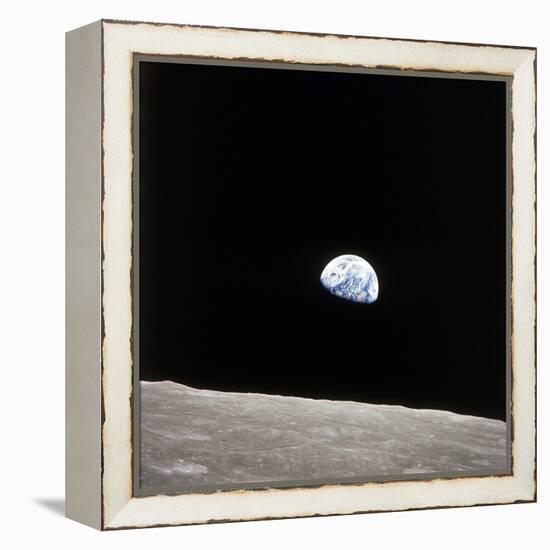 Apollo 8 View of Earth Rise over the Moon-null-Framed Premier Image Canvas