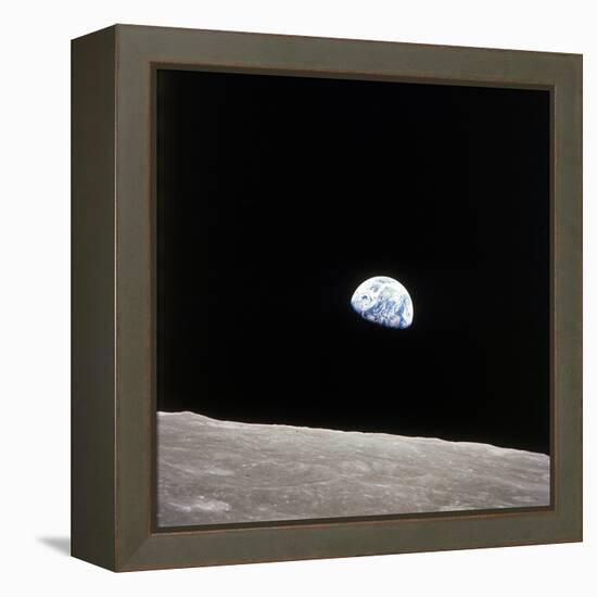 Apollo 8 View of Earth Rise over the Moon-null-Framed Premier Image Canvas