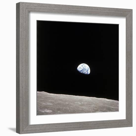 Apollo 8 View of Earth Rise over the Moon-null-Framed Premium Photographic Print