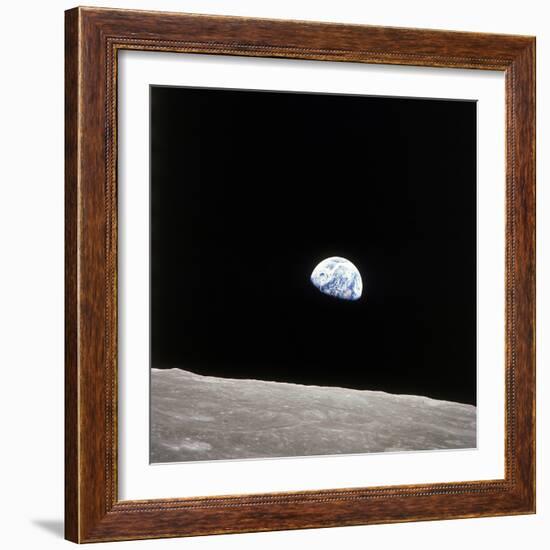 Apollo 8 View of Earth Rise over the Moon-null-Framed Premium Photographic Print