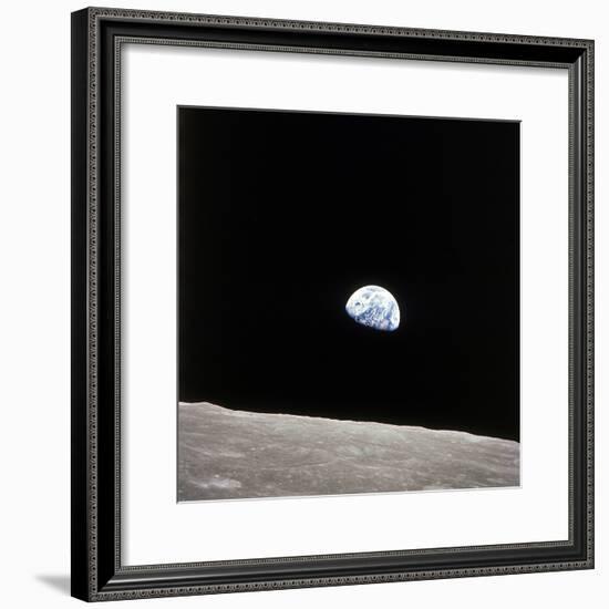 Apollo 8 View of Earth Rise over the Moon-null-Framed Premium Photographic Print