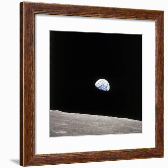 Apollo 8 View of Earth Rise over the Moon-null-Framed Premium Photographic Print