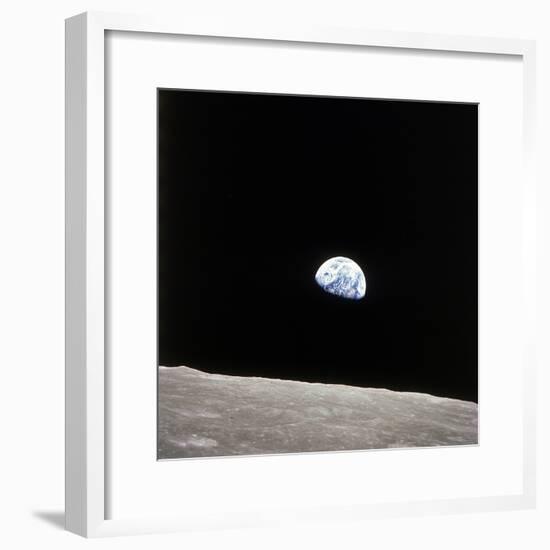Apollo 8 View of Earth Rise over the Moon-null-Framed Premium Photographic Print