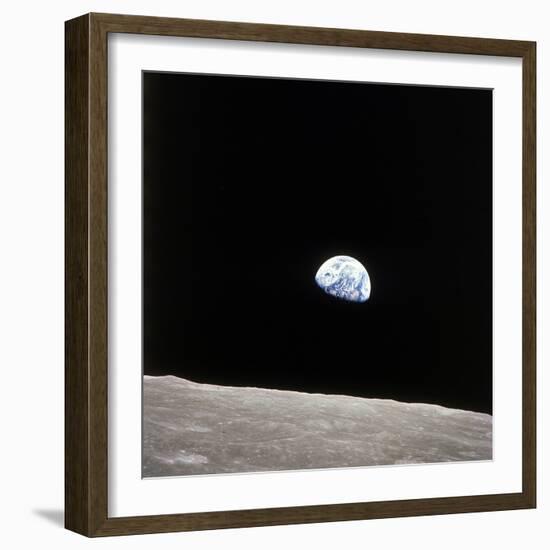 Apollo 8 View of Earth Rise over the Moon-null-Framed Photographic Print