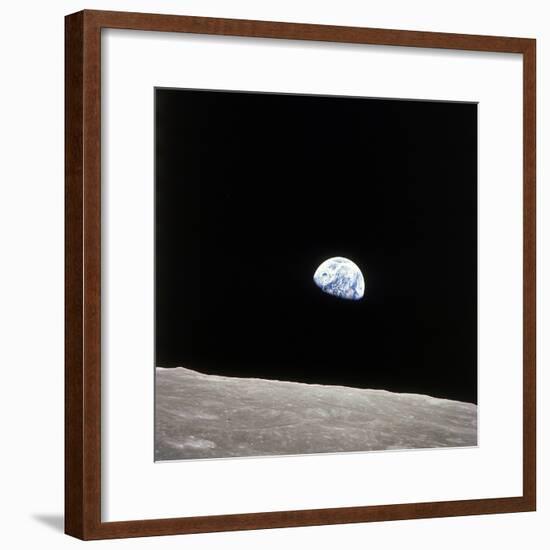 Apollo 8 View of Earth Rise over the Moon-null-Framed Photographic Print