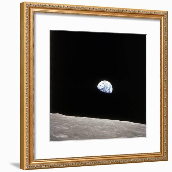 Apollo 8 View of Earth Rise over the Moon-null-Framed Photographic Print