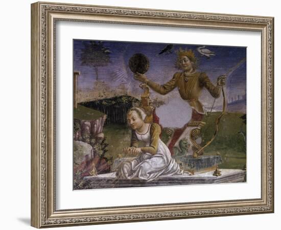 Apollo and Aurora, Detail from Triumph of Apollo, Scene from Month of May, Ca 1470-Francesco del Cossa-Framed Giclee Print