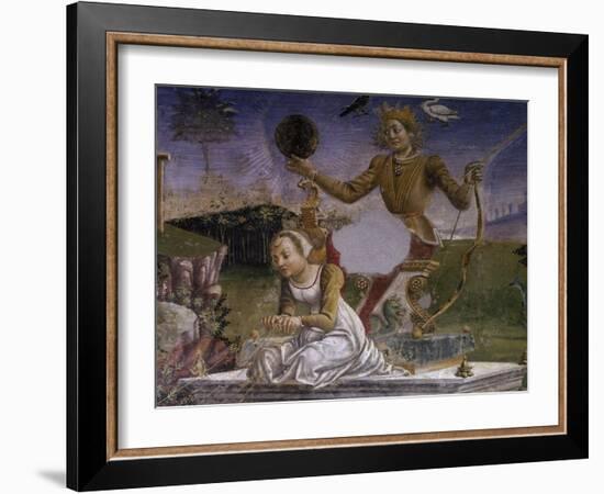 Apollo and Aurora, Detail from Triumph of Apollo, Scene from Month of May, Ca 1470-Francesco del Cossa-Framed Giclee Print