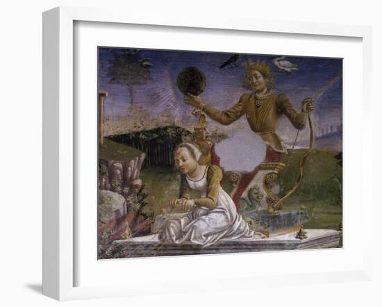 Apollo and Aurora, Detail from Triumph of Apollo, Scene from Month of May, Ca 1470-Francesco del Cossa-Framed Giclee Print