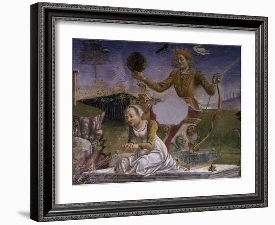 Apollo and Aurora, Detail from Triumph of Apollo, Scene from Month of May, Ca 1470-Francesco del Cossa-Framed Giclee Print