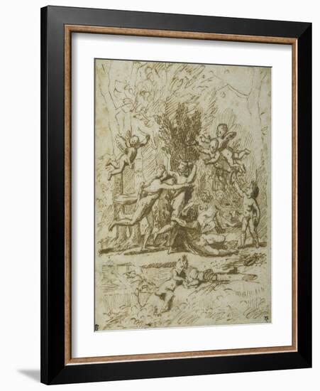 Apollo and Daphne, C.1635-Nicolas Poussin-Framed Giclee Print