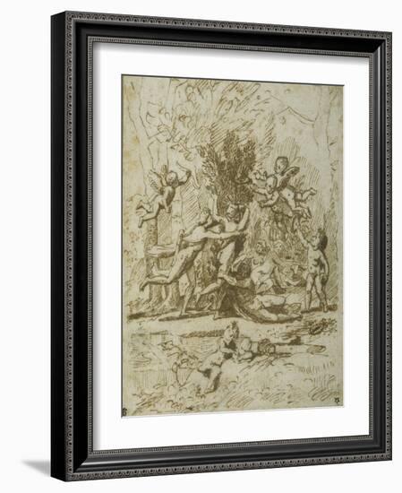 Apollo and Daphne, C.1635-Nicolas Poussin-Framed Giclee Print