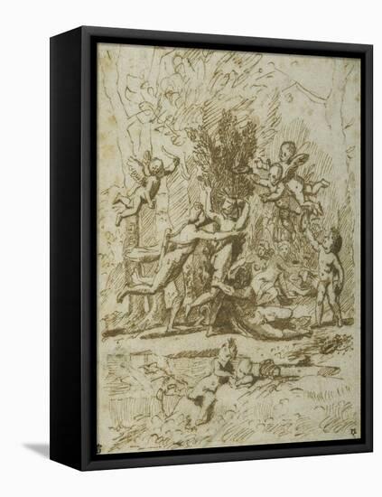 Apollo and Daphne, C.1635-Nicolas Poussin-Framed Premier Image Canvas