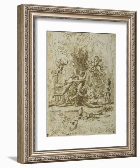 Apollo and Daphne, C.1635-Nicolas Poussin-Framed Giclee Print