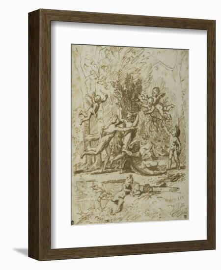 Apollo and Daphne, C.1635-Nicolas Poussin-Framed Giclee Print