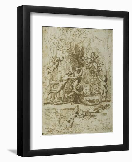 Apollo and Daphne, C.1635-Nicolas Poussin-Framed Giclee Print